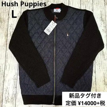 [ 새상품 ] Hush Puppies 이소재 퀼팅 블루종 니트 L