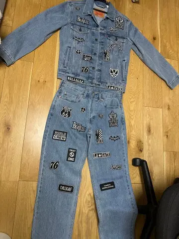 리바이스 데님 와펜 셋업 자작