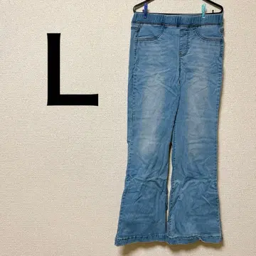 여성용 부츠컷 데님 [ L ] 라이트 블루 심플 캐주얼