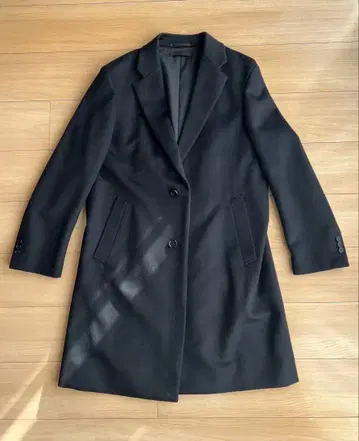 유니클로 블랙 체스터 코트 M 캐시미어 혼방