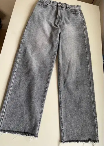 컨디션 최상 ur's 유어즈 데님 와이드 팬츠 커팅 블랙