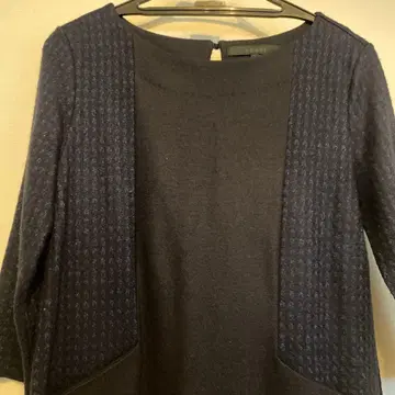 아나이 압축 니트 네이비 원피스 7부 소매 ANAYI 38