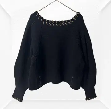 2525 snidel 스나이델 코르셋 디자인 니트 풀오버 블랙