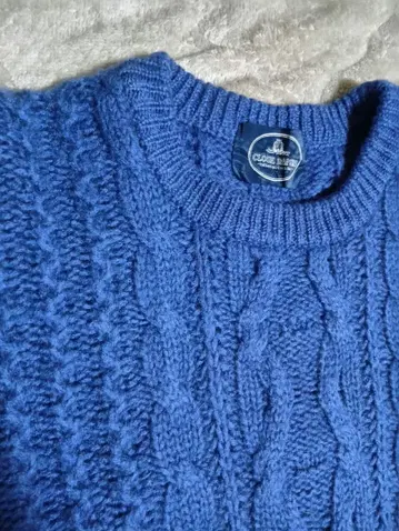 80년대 빈티지 케이블 니트 모 100%