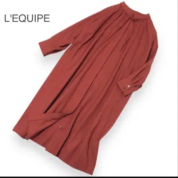 새상품급 LEQUIPE 울 혼방 원피스 38 일본제 비기 여성용