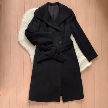 ANAYI 벨트 포함 롱 코트 블랙 사이즈 38