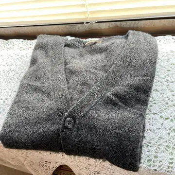 캐시미어 가디건 남성용 L 사이즈 다크 그레이