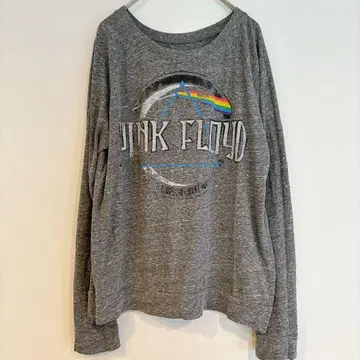 PINK FLOYD 그레이 롱 슬리브 T셔츠 그래픽 밴딩