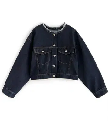 [ 미사용 새상품 ] GRL 프린지 배색 스티치 데님 자켓[gn199]