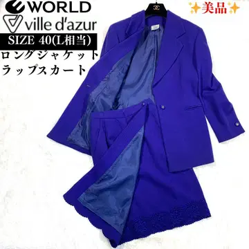 새상품급 빌다주르 롱 기장 자켓 랩스커트 수트 밑단 레이스 자수 40