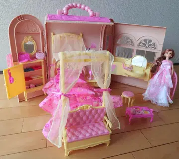 바비 꿈꾸는 침실 휴대용 인형의 집 세트