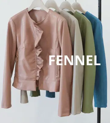 새상품 FENNEL 플라켓 프릴 가죽 자켓 스콧 클럽