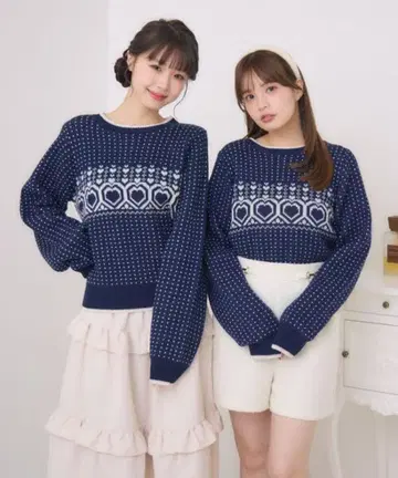 e.m.s. 하트 노르딕 니트