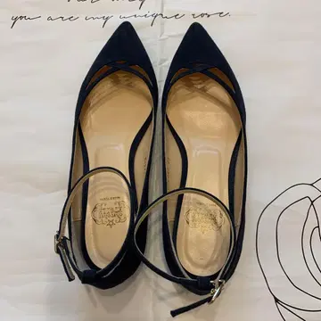 [ 천연 가죽 ] chercher ETOILE 네이비 플랫슈즈 23cm