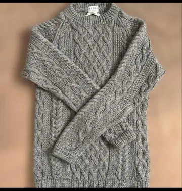 BEAMS. 모 100% 그레이 케이블 니트 스웨터