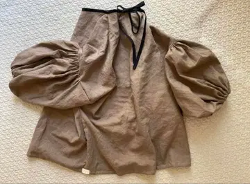 핸드메이드 작가 sopo 소매 뽕긋 블라우스 모카