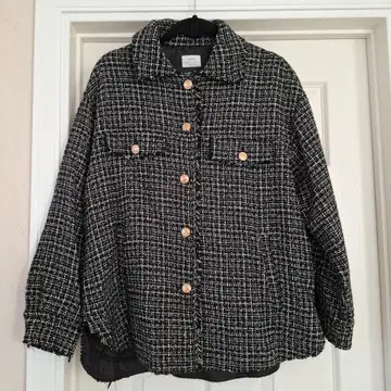 예카베카 트위드 자켓 블랙 화이트 cpo