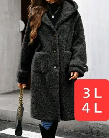 기간 한정 선물 포함 새상품 후드 부착 보아 롱 코트 3L 4L