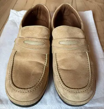남성용 베이지 스웨이드 슬립온 슈즈 25.5cm