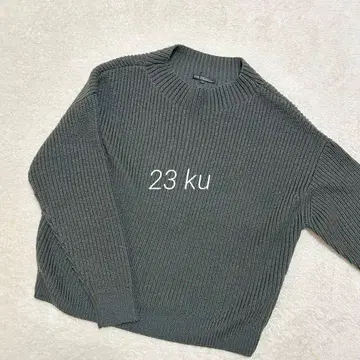 [새상품급] 23구 빅 사이즈 42 44 양모 100 카키 니트