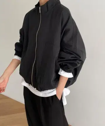 CANALJEAN El mar 코튼 스탠드 카라 블루종