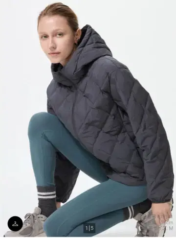 UNIQLO 퍼프 테크 후드티 그레이 M 사이즈