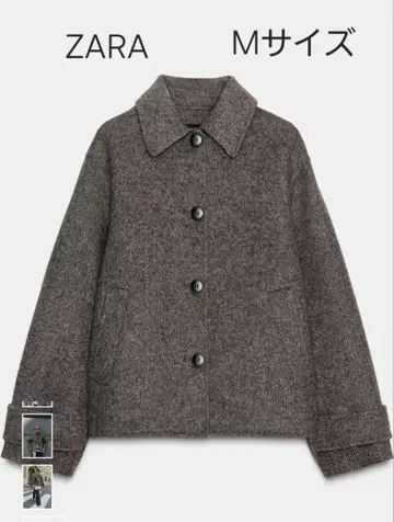 ZARA 헤링본 무늬 숏코트 M 사이즈