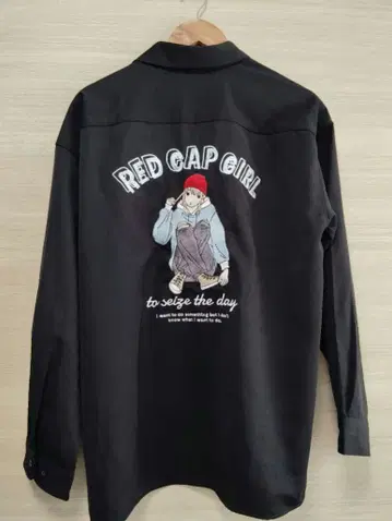 REDCAPGIRL 백 자수 빅 셔츠 긴팔