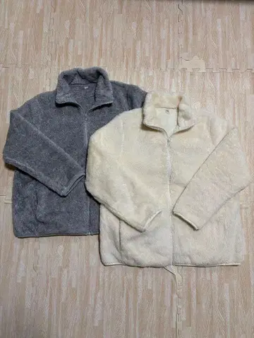 플리스 자켓 2종 세트 그레이 화이트