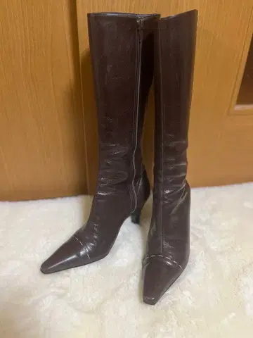 새상품급 긴자 카네마츠 올 가죽 롱 부츠