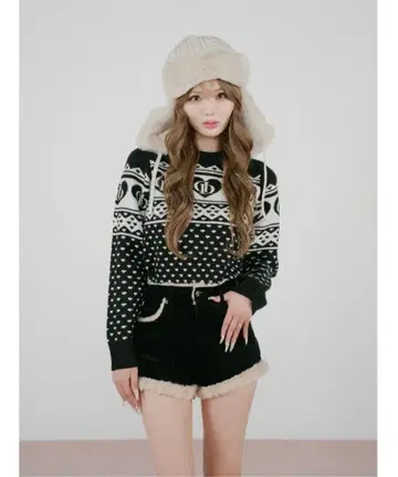 Darich 다리치 DD 아가일 니트탑 블랙