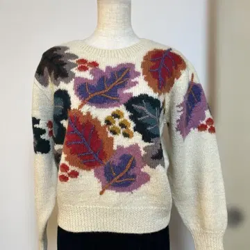 NORTON 울 100% 긴팔 니트 스웨터 컬러풀