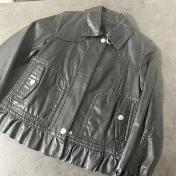 유니클로 UNIQLO 양 천연 가죽 프릴 램 가죽 자켓 라이더