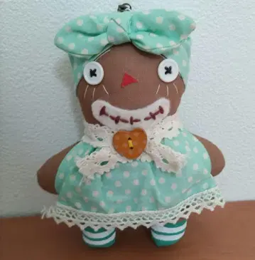 컨트리 인형 스카이블루 도트