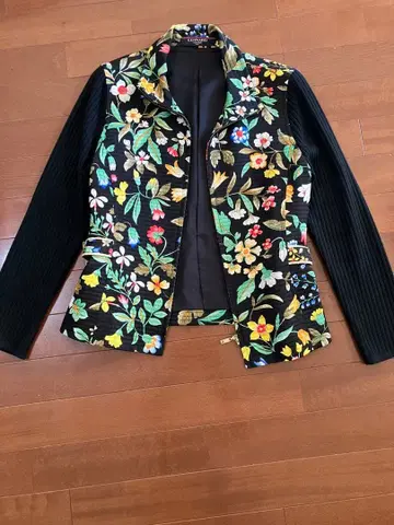 레오나르 Flower 실크 울 퀼팅 자켓