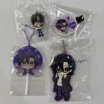 모후쿤 4점 제일복권 헤어 클립 캔디 피규어 카라피치