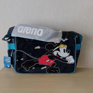 새상품 아레나 x 미키마우스 에나멜 숄더백 네이비
