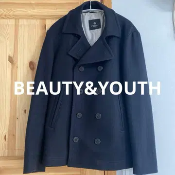 BEAUTY&YOUTH 네이비 피 코트 L 남성용