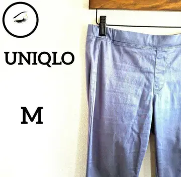 유니클로 스트레치 팬츠 M 사이즈 더스티 퍼플 여성용 바지 허리 끈 포함