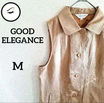 새상품급 굿 엘레강스 브라운 베스트 M 에스닉 패턴 동양풍 시원한