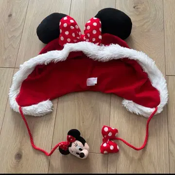 디즈니 미니 팬캡 빨간색 크리스마스