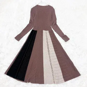 bouchon A라인 니트 롱 원피스 야마다야 스콧 클럽 브라운