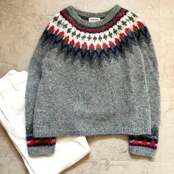 BEAMS BOY 노르딕 무늬 알파카 혼방 스웨터