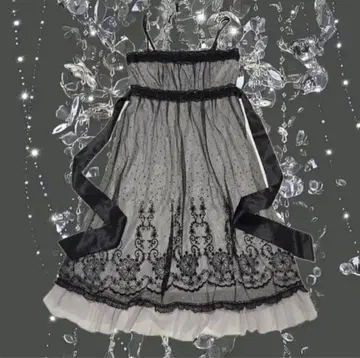 [ y2k ] 원피스 블랙과 화이트 레이스 드레스