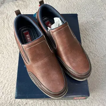 새상품 EDWIN 남성용 슬립온 25.0cm 브라운