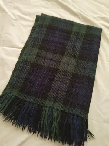 블랙워치 알파카 100% 체크 무늬 스톨