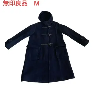 무인양품 네이비 더플 코트 후드 부착 M