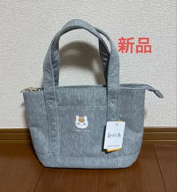 새상품 나츠메 우인장 냥코 선생님 미니 토트백 핸드백 그레이