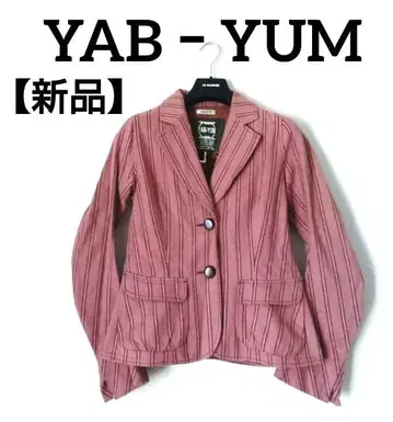 [ 새상품 ] YAB YUM 야브얌 스트라이프 자켓 M 면 기모 코튼