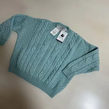 새상품 JM COOPER 케이블 짜임 니트 그린 S